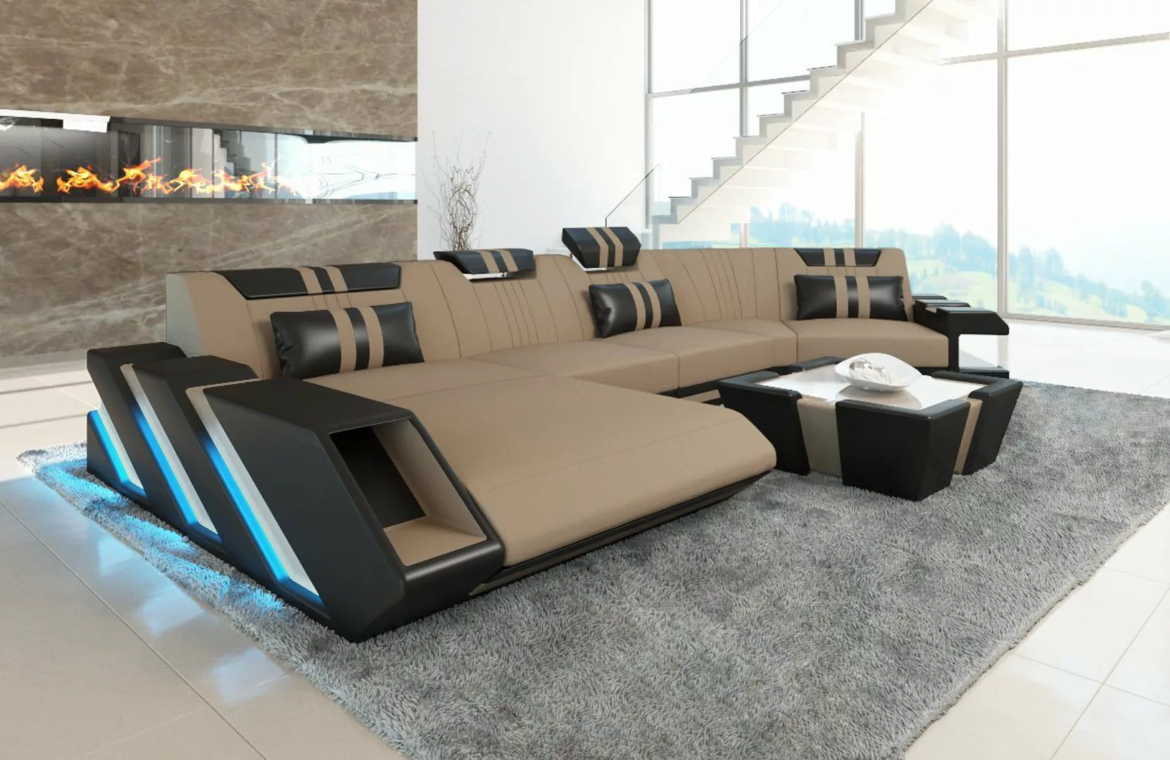 Sofa Dreams Wohnlandschaft Stoff Sofa Apollonia C Form Stoffsofa Polster Co günstig online kaufen