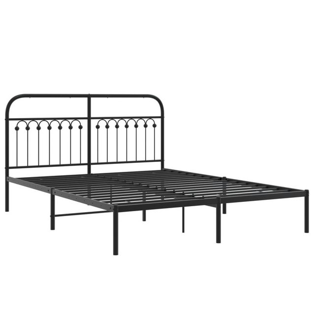 vidaXL Bett Bettgestell mit Kopfteil Metall Schwarz 160x200 cm günstig online kaufen