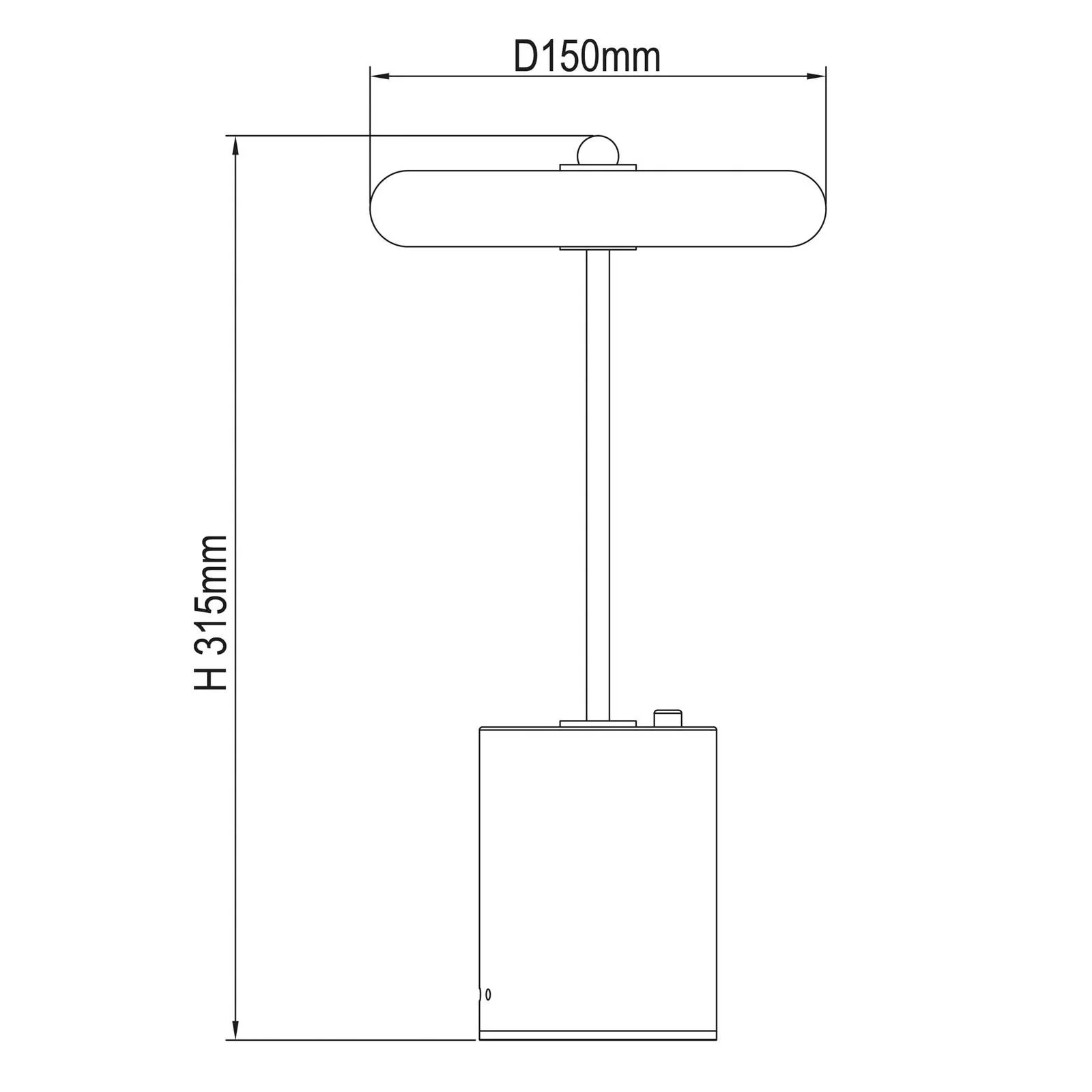 LED-Tischlampe Seta, Akku, Zement, Schirm schwarz günstig online kaufen