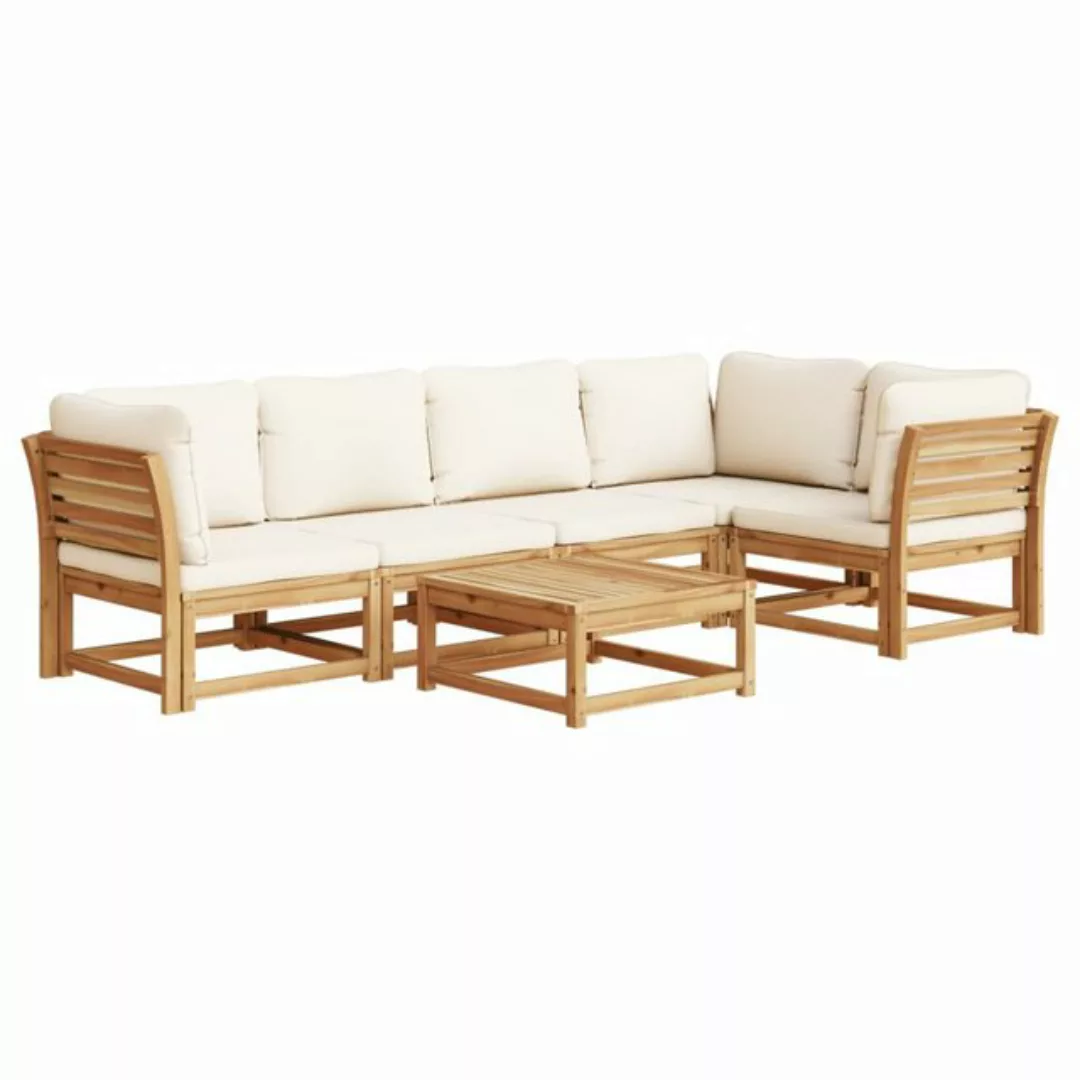 vidaXL Loungesofa 6-tlg. Garten-Lounge-Set mit Kissen Massivholz Akazie, 1 günstig online kaufen