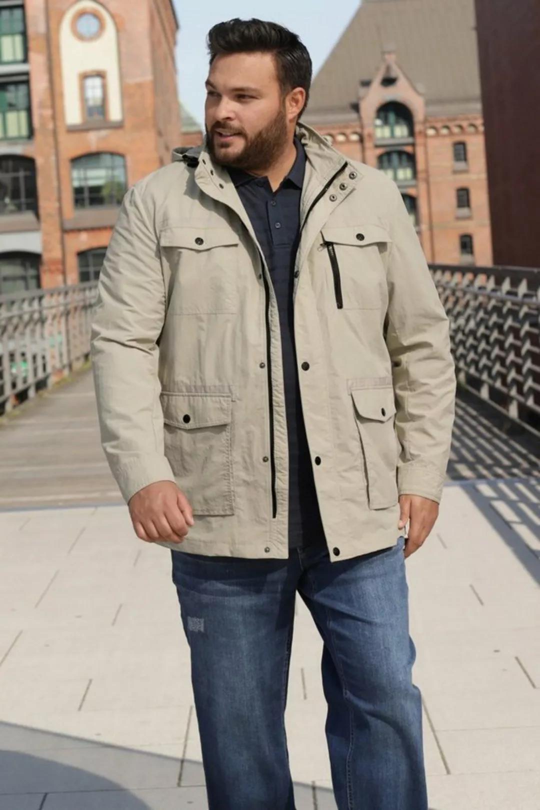 Boston Park Funktionsjacke Boston Park Jacke Kapuze Zipper viele Taschen günstig online kaufen