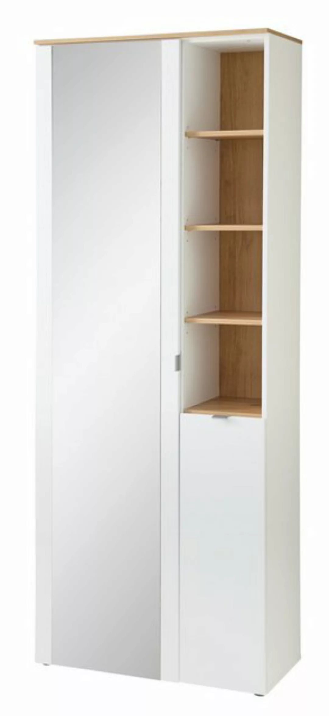 Innostyle Garderobenschrank in Weiß matt, MDF, Spannplatte - 78x202x38cm (B günstig online kaufen
