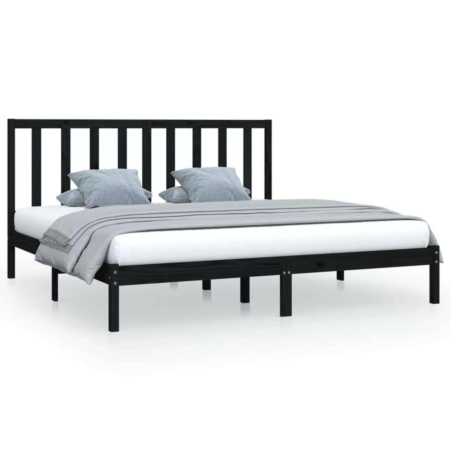 Vidaxl Massivholzbett Grau Kiefer 200x200 Cm günstig online kaufen