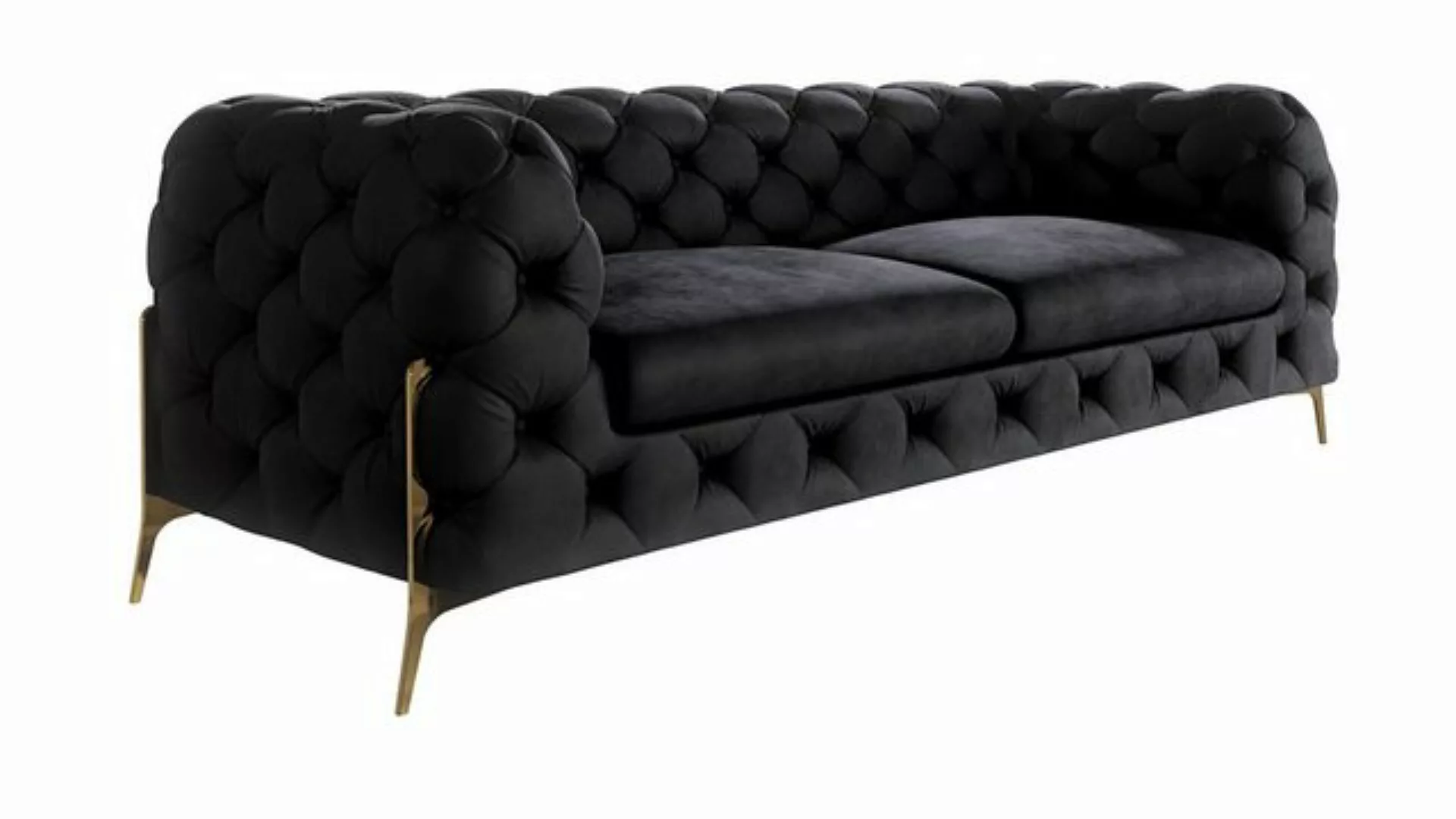 S-Style Möbel Chesterfield-Sofa Ashley Chesterfield Sofa mit Goldene Metall günstig online kaufen