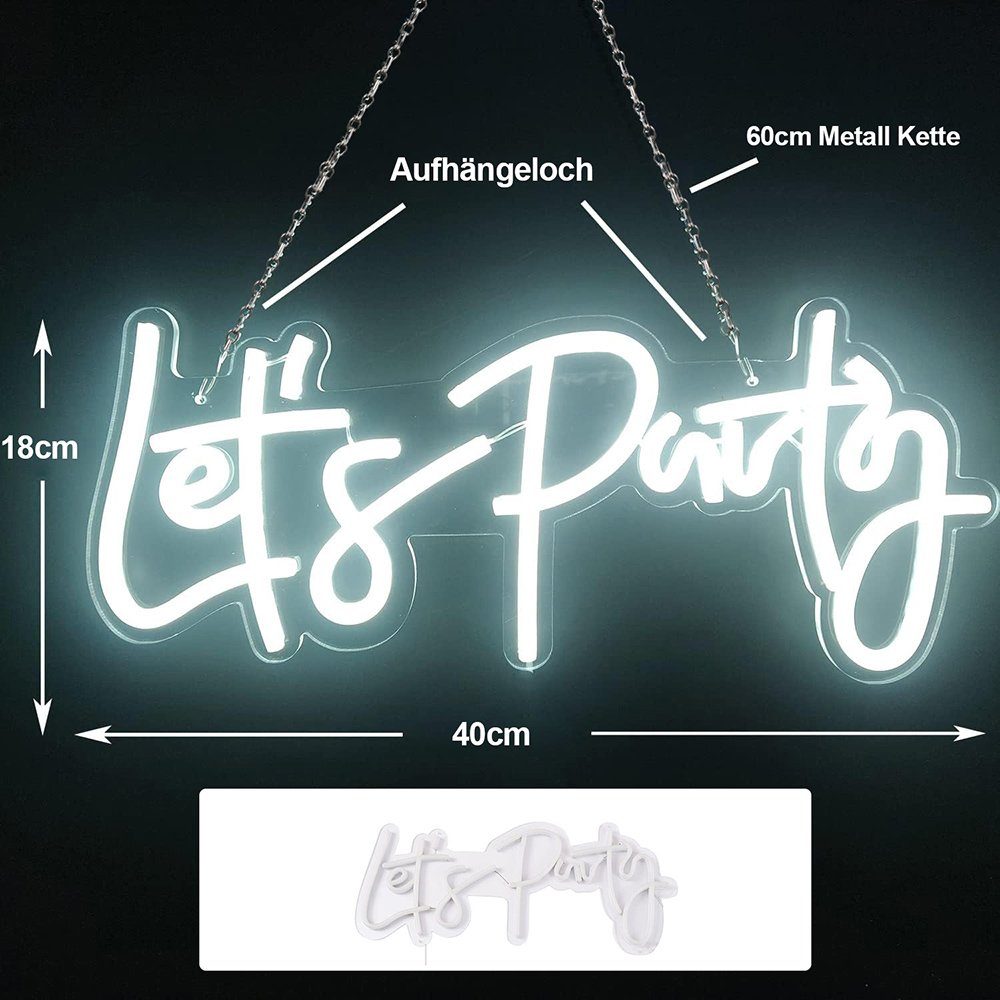 Sunicol LED Wandleuchte Let's Party Neonschild, günstig online kaufen