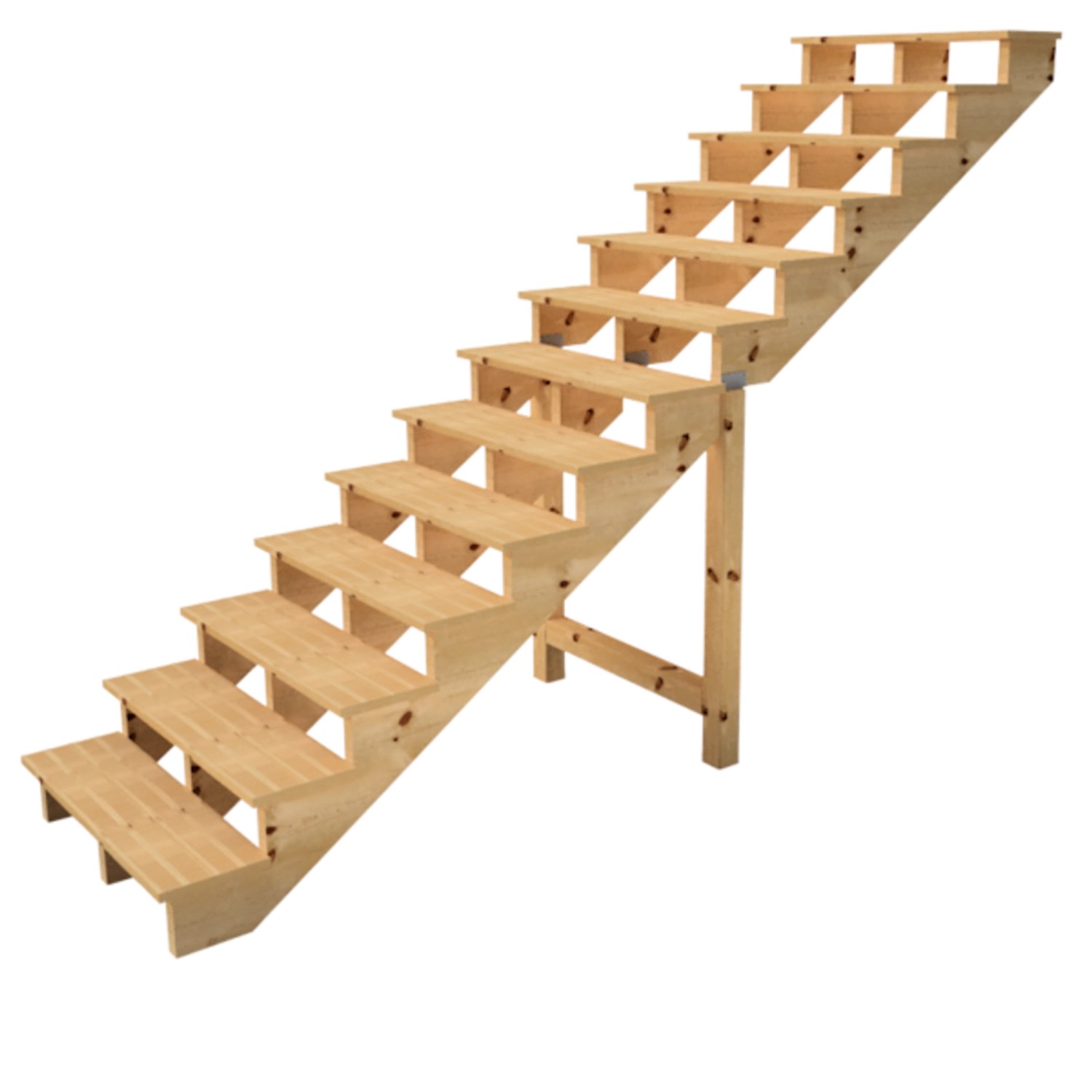 Vinuovo Holztreppe 13 Stufen 80cm ohne Setzstufen günstig online kaufen