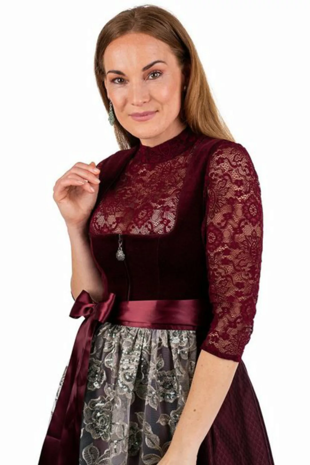 MarJo Dirndl Samt Dirndl 2tlg. - VEITSBRONN - wine/taupe günstig online kaufen