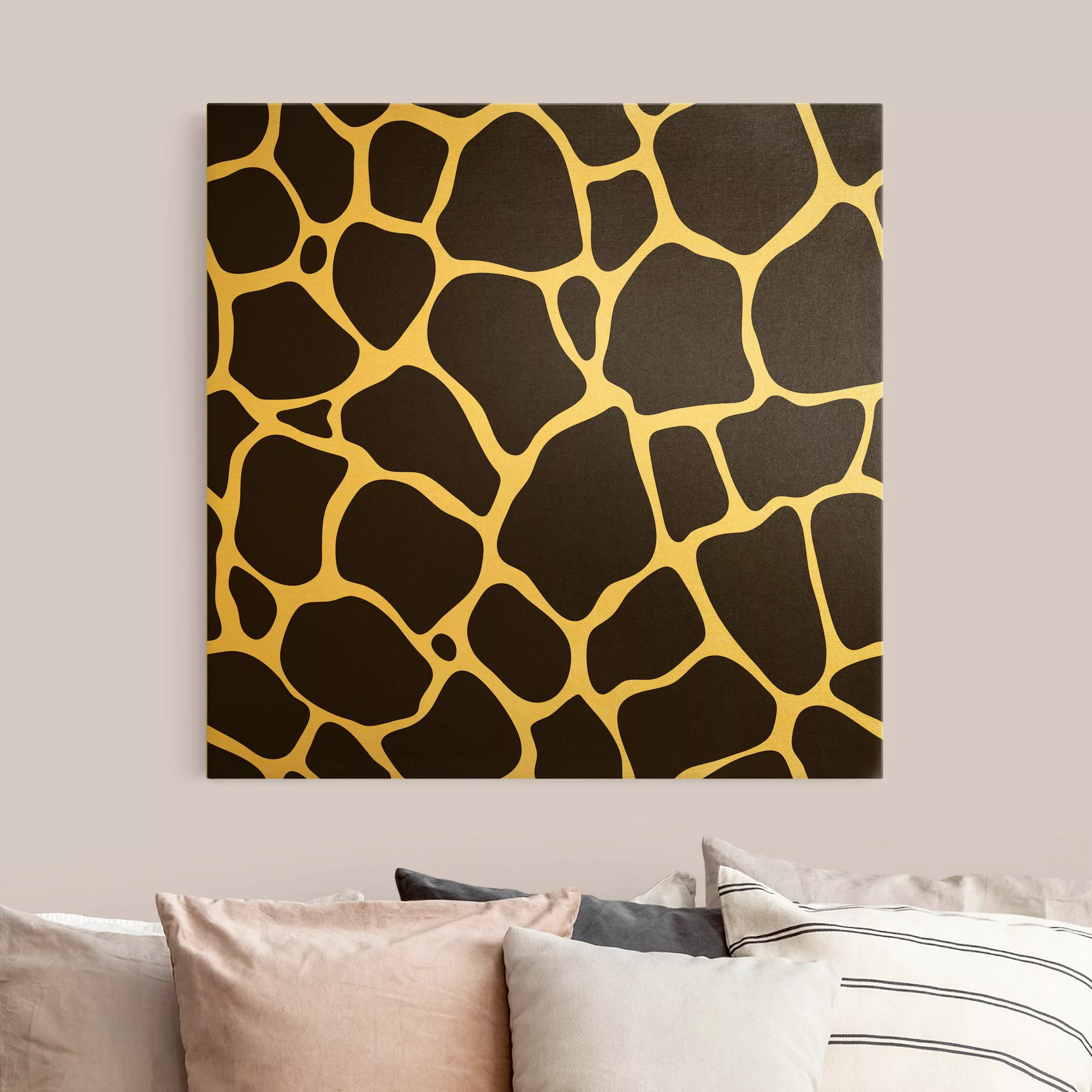 Leinwandbild Gold Giraffen Print günstig online kaufen