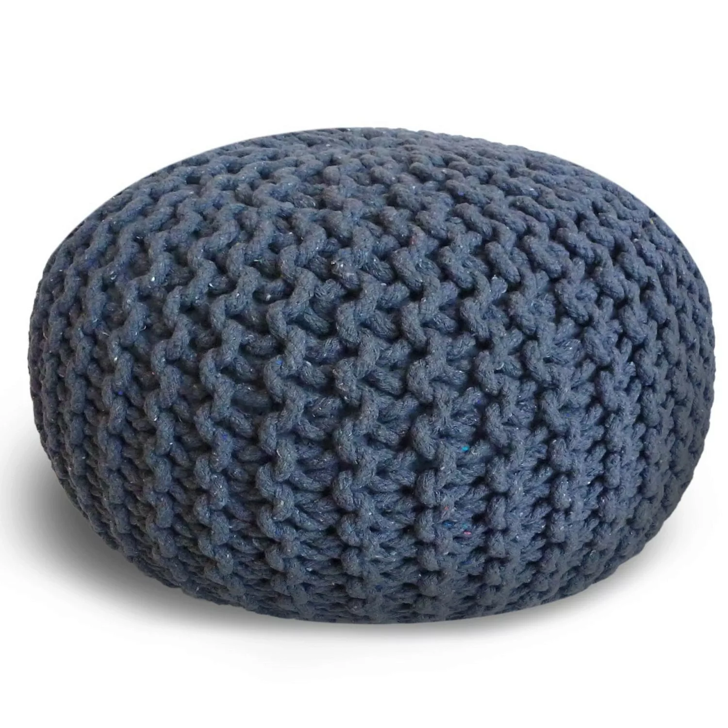 Casamia Pouf 45cm Sitzpouf Bodenkissen Hocker Baumwolle Dunkelblau günstig online kaufen