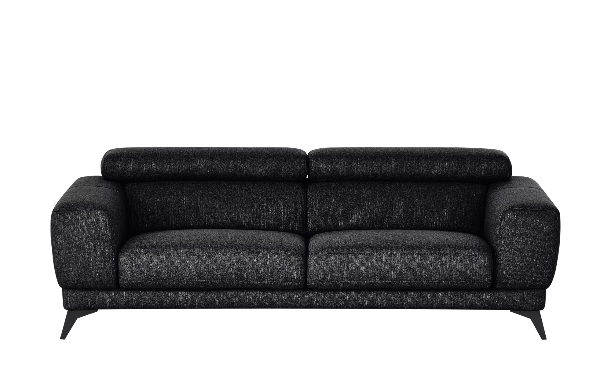 Sofa - schwarz - 222 cm - 76 cm - 106 cm - Polstermöbel > Sofas > 3-Sitzer günstig online kaufen