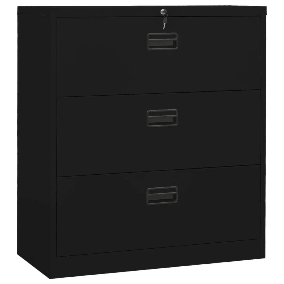 Aktenschrank Schwarz 90x46x103 Cm Stahl günstig online kaufen