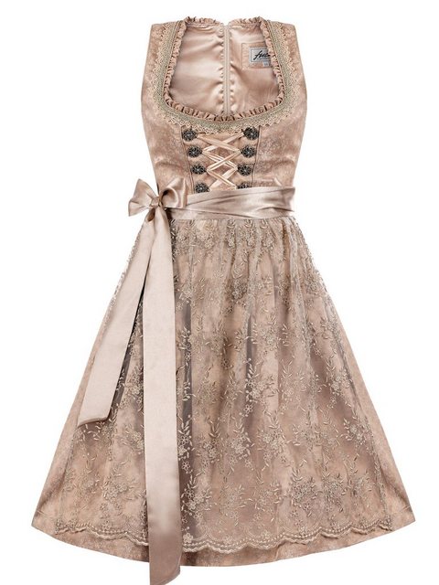 Trachten24.de Dirndl Midi Dirndl Mia beige (2-tlg) Rockteil 60cm günstig online kaufen