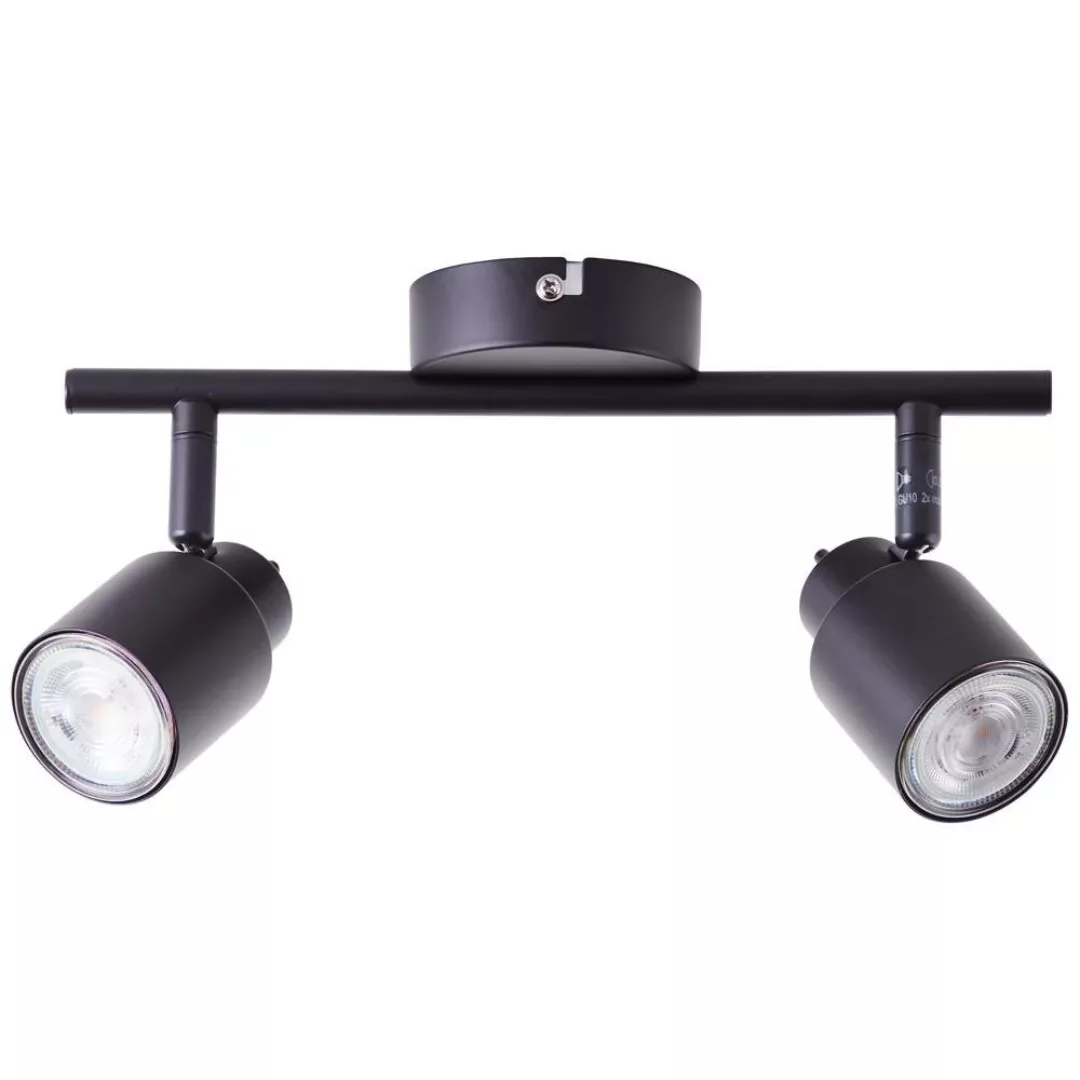 LED Deckenleuchte Andres in Schwarz-matt 2x 4,5W 690lm GU10 2-flammig günstig online kaufen