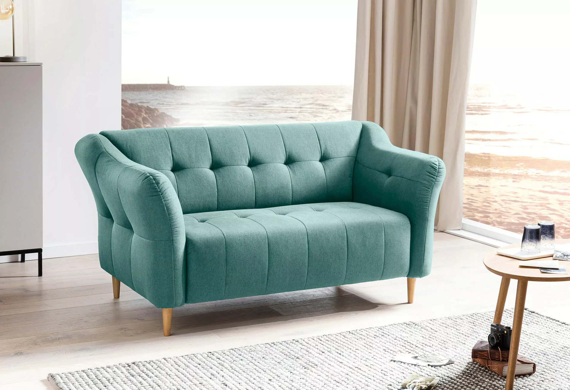 exxpo - sofa fashion 2-Sitzer "Soraya", mit Holzfüßen, frei im Raum stellba günstig online kaufen
