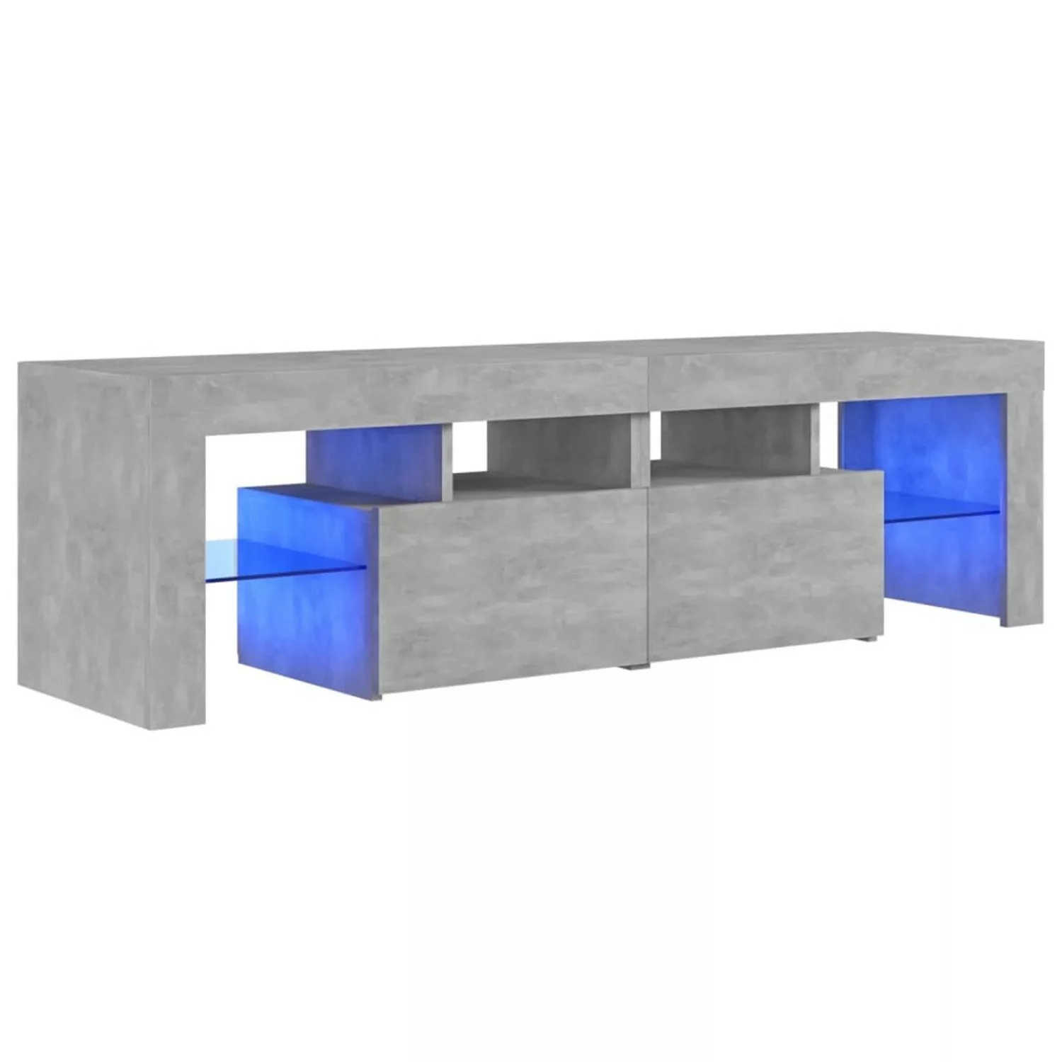 vidaXL TV-Schrank TV-Schrank mit LED-Leuchten Betongrau 140x35x40 cm Lowboa günstig online kaufen