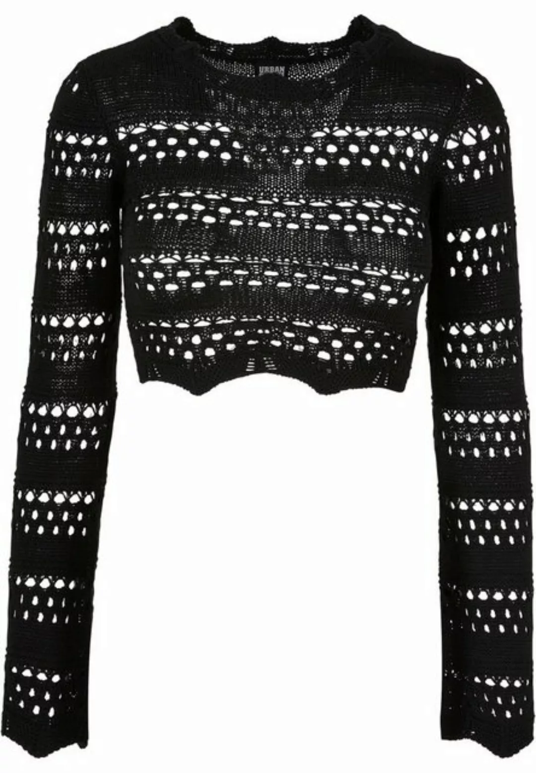 URBAN CLASSICS Rundhalspullover Urban Classics Damen Ladies Cropped Crochet günstig online kaufen