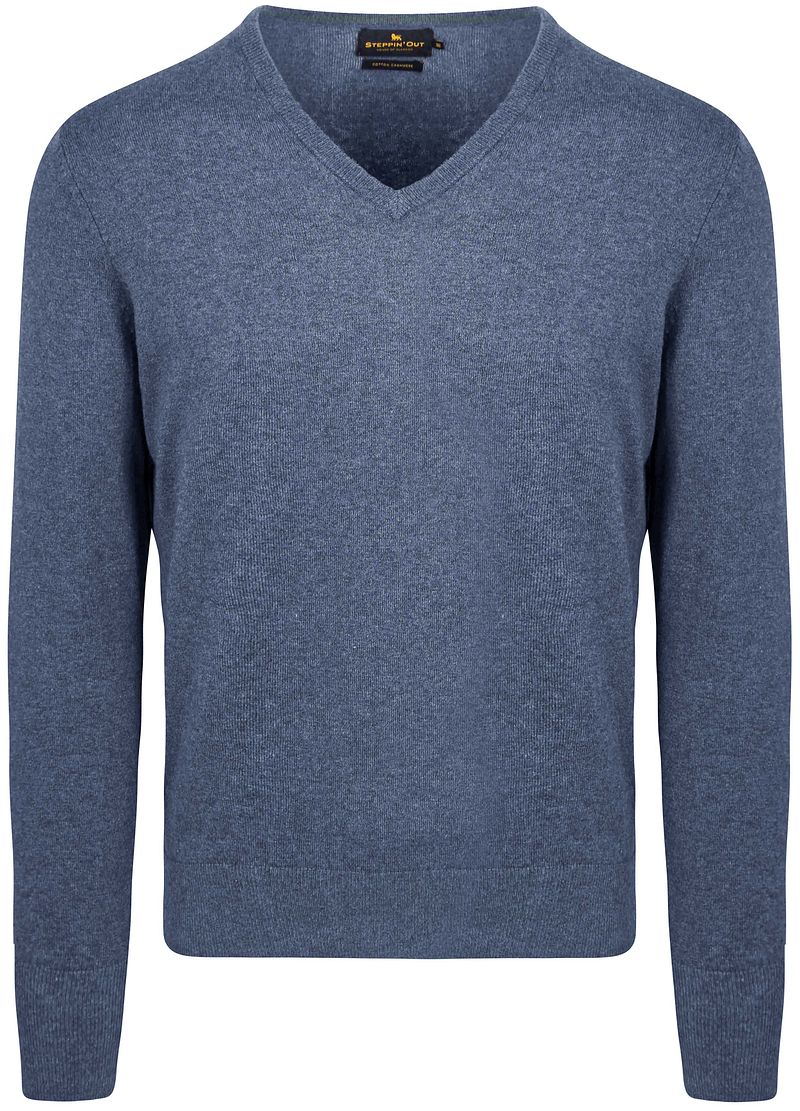 Steppin' Out Pullover Cashmere V-Ausschnitt Kobaltblau - Größe 3XL günstig online kaufen