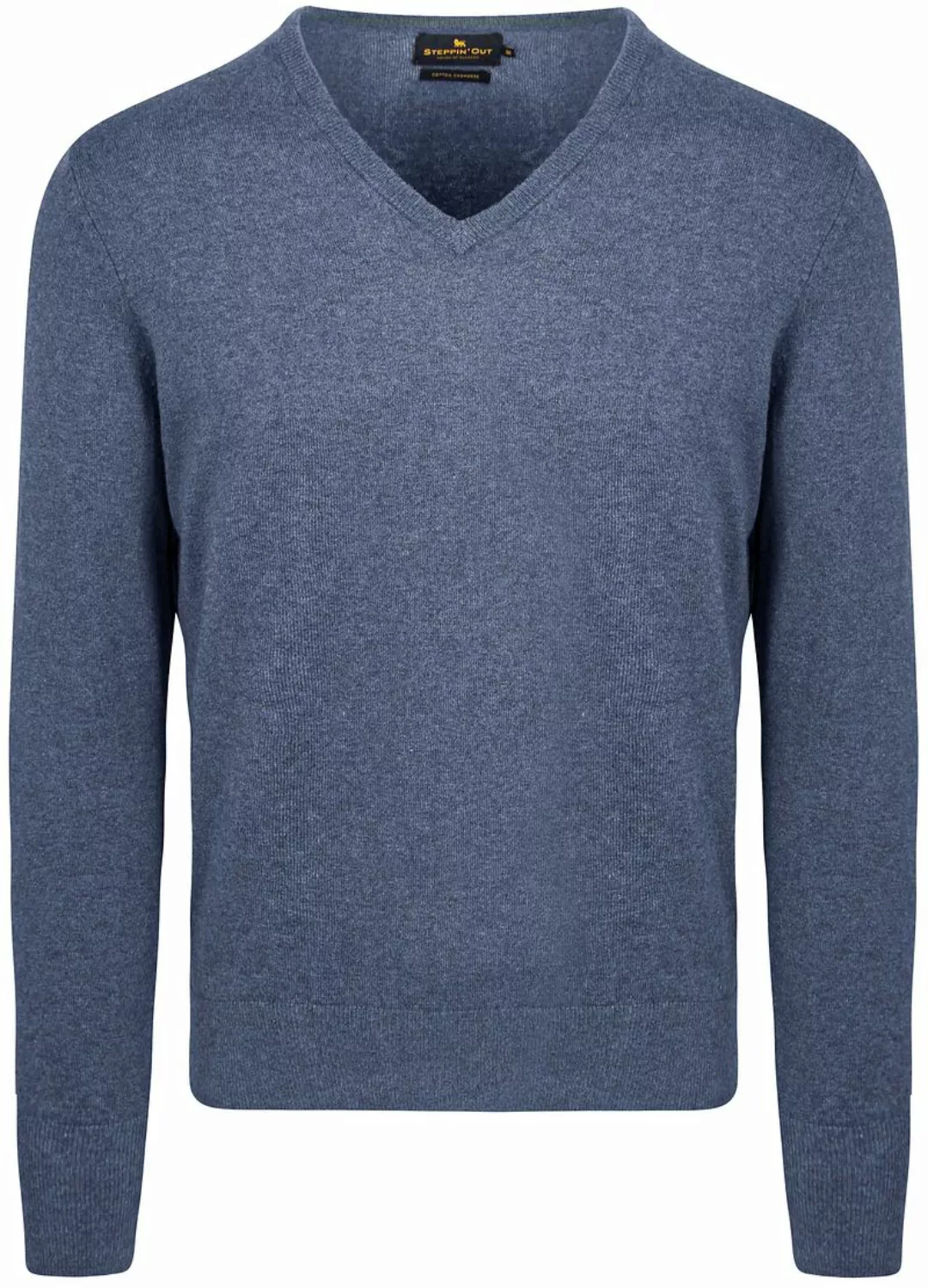 Steppin' Out Pullover Cashmere V-Ausschnitt Kobaltblau - Größe M günstig online kaufen