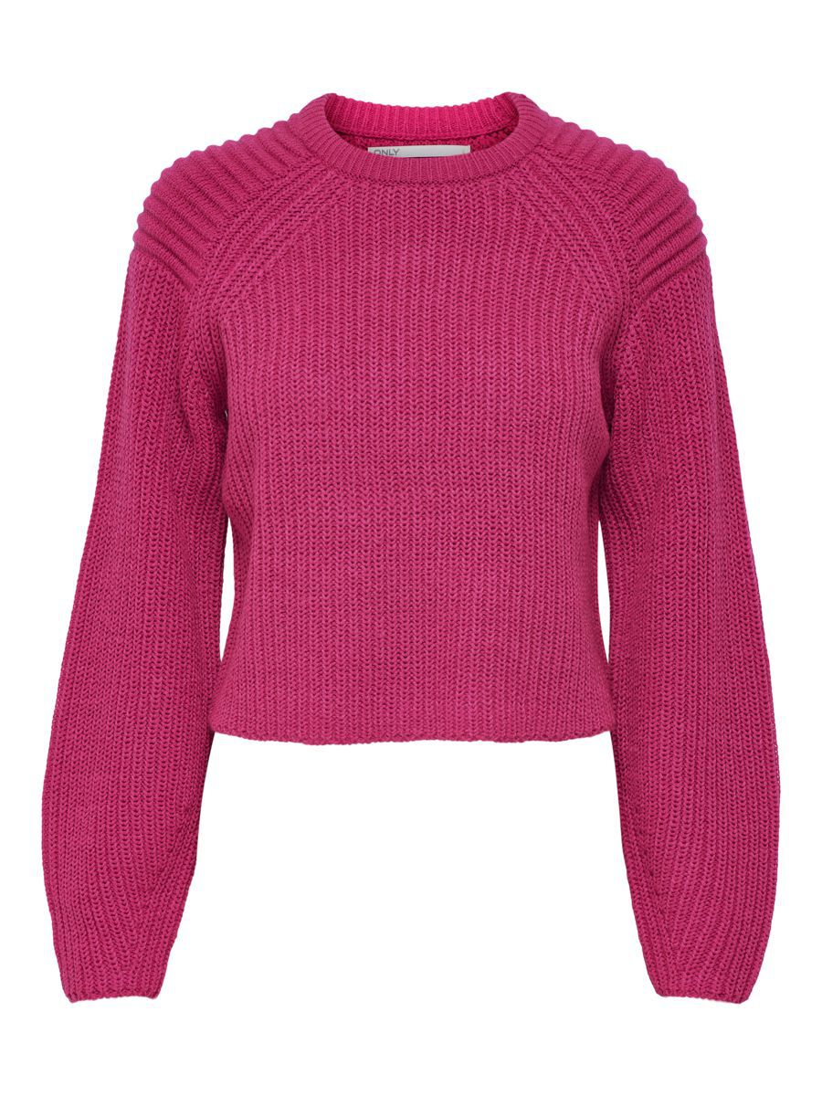 ONLY Gerippter Strickpullover Damen Blau günstig online kaufen