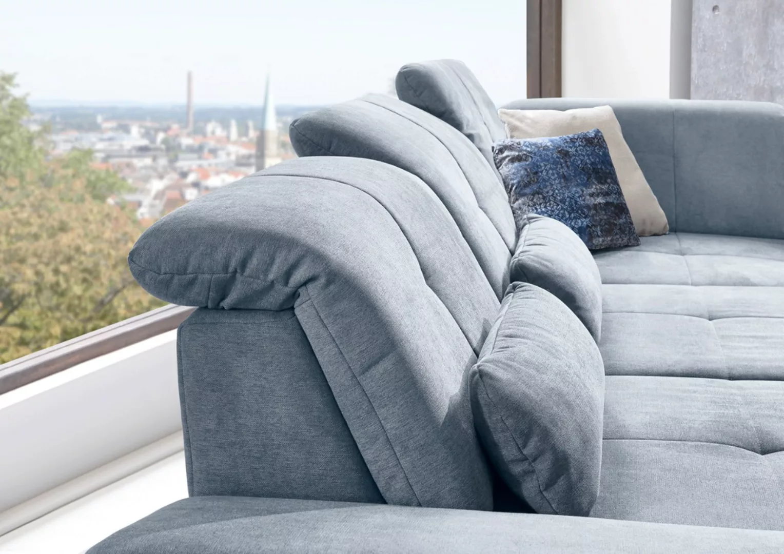 Die PlanBar Ecksofa "MP-IN16037 L-Form", mit Sitztiefenverstellung & Zierki günstig online kaufen