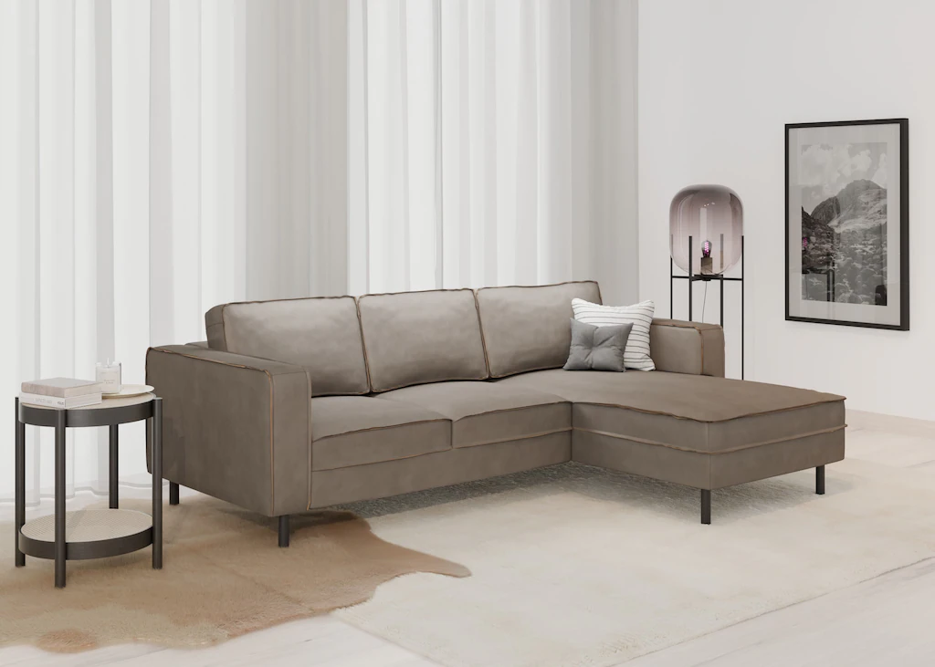 Places of Style Ecksofa "Watkins, wahlweise mit Schlaffunktion/Bettkasten, günstig online kaufen