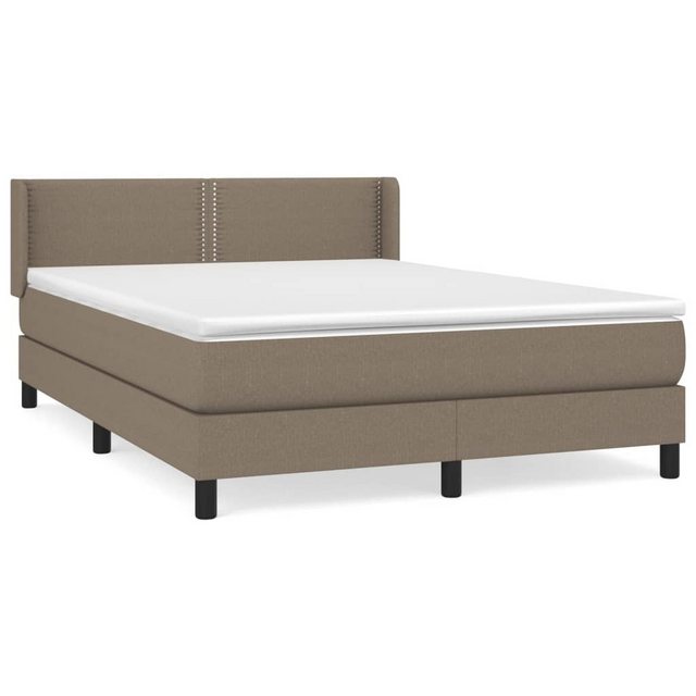 vidaXL Boxspringbett Boxspringbett mit Matratze Creme 140x200 cm Stoff Bett günstig online kaufen