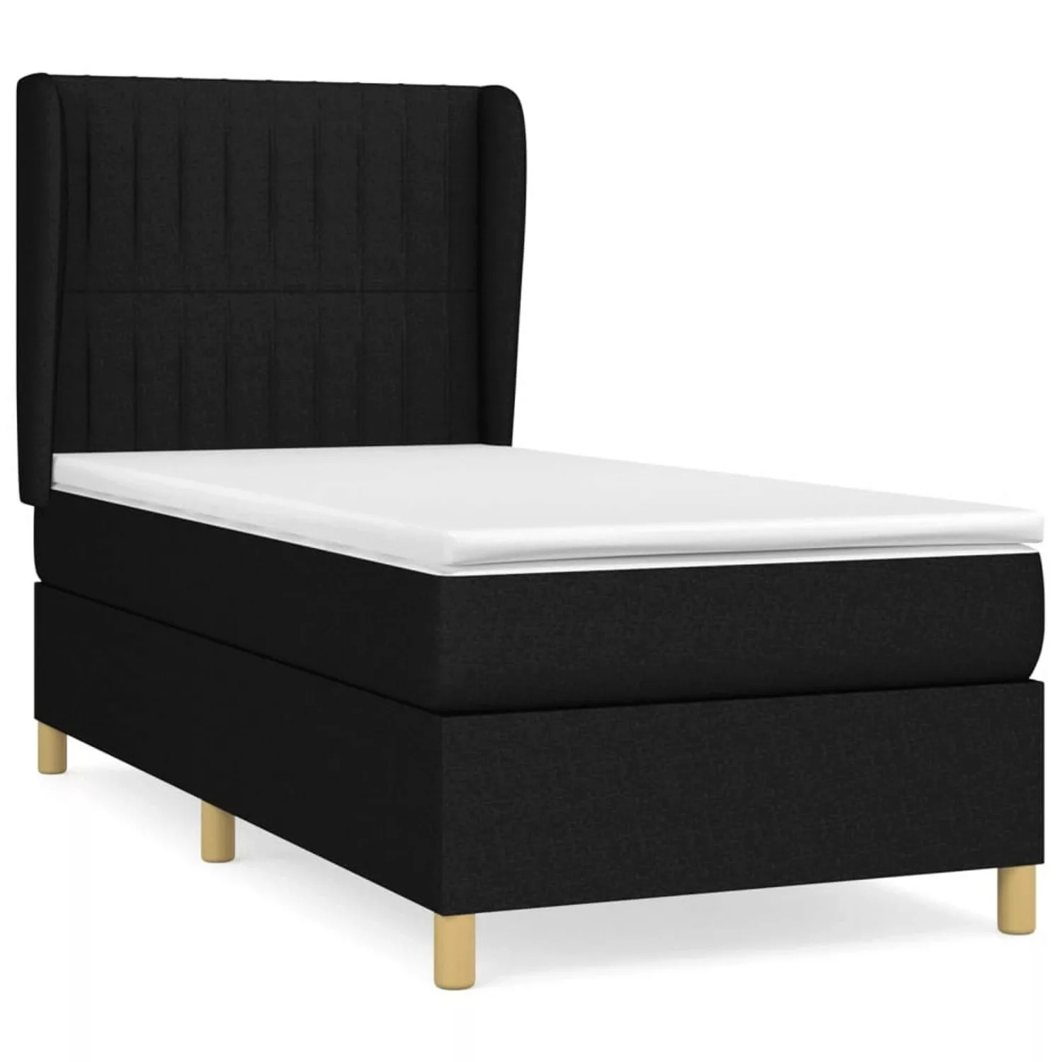 vidaXL Boxspringbett Boxspringbett mit Matratze Schwarz 80x200 cm Stoff Bet günstig online kaufen