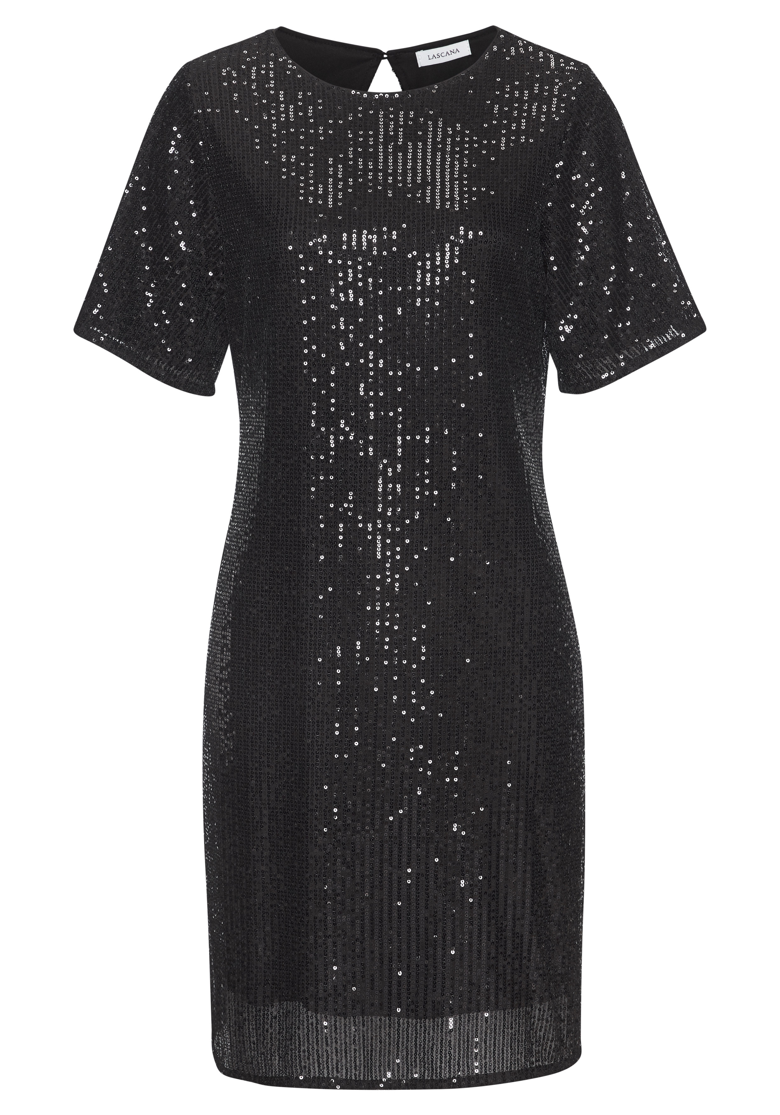 LASCANA Paillettenkleid, festlich, Glitzerkleid mit kurzen Ärmeln günstig online kaufen
