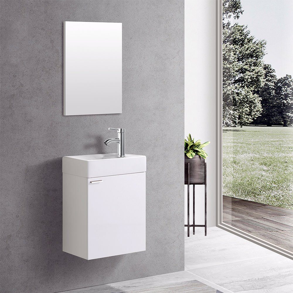 Aloni Badmöbel-Set MF-40LBYZ, (1-St), Weiß Waschplatz günstig online kaufen