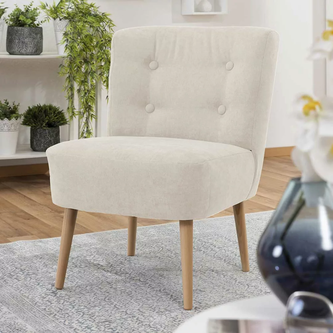 Kleiner Cocktailsessel in Beige und Buchefarben 44 cm Sitzhöhe günstig online kaufen