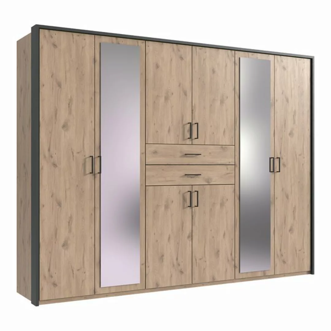 Lomadox Kleiderschrank DUNBAR-43 Drehtürenschrank 273cm, 8 Türen, 2 Schubla günstig online kaufen