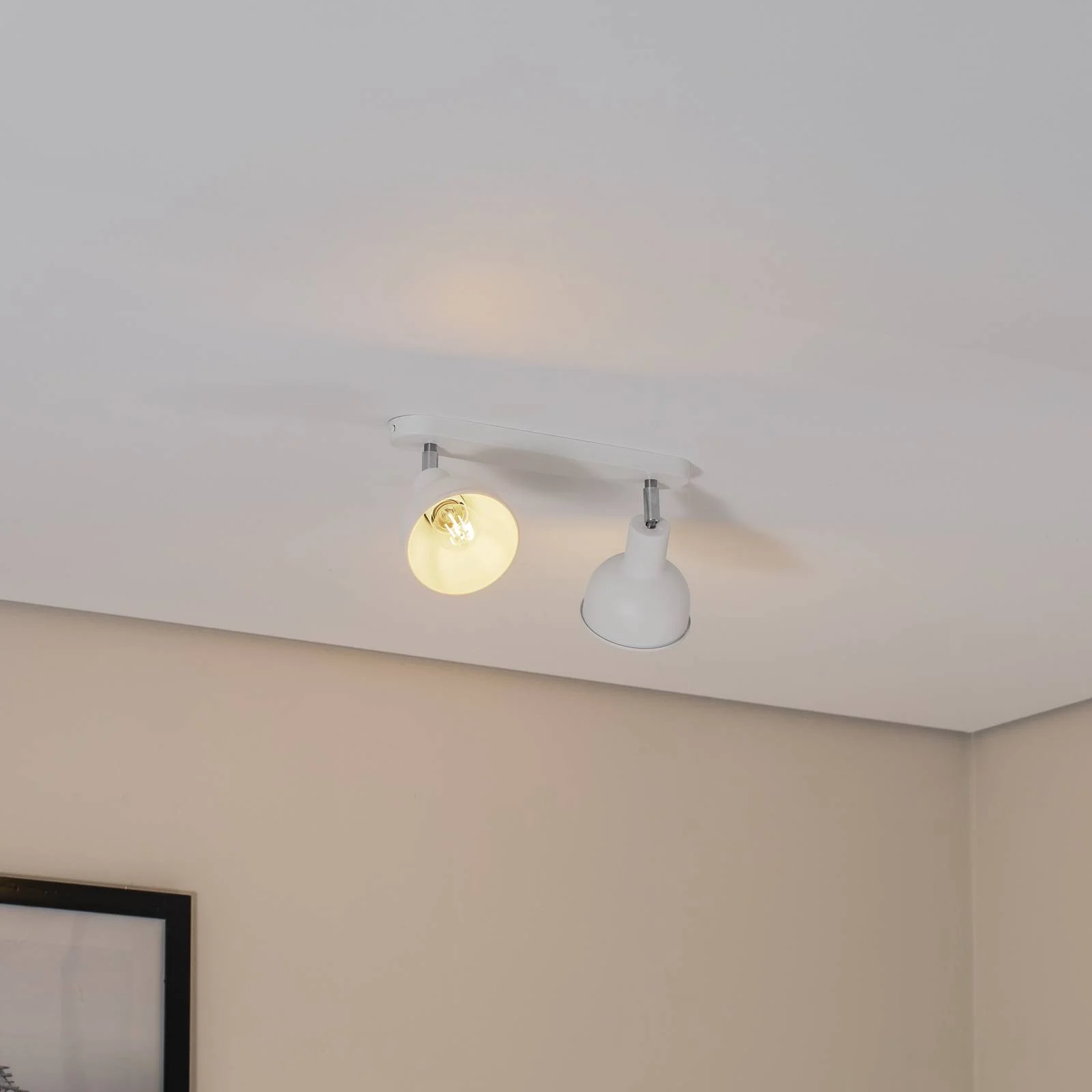 Deckenleuchte Elba, 34 cm, 2-flammig, weiß, Metall, E27 günstig online kaufen