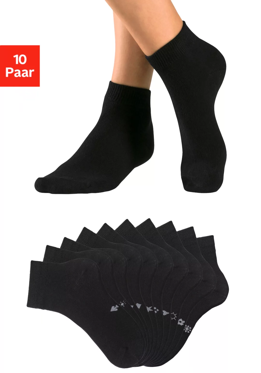 H.I.S Kurzsocken, (Packung, 10 Paar), mit eingestrickten Symbolen günstig online kaufen