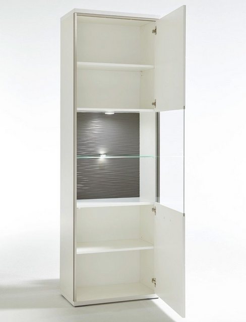 expendio Vitrine Travis 4 weiß Hochglanz 64x201x38 cm vormontiert Beleuchtu günstig online kaufen