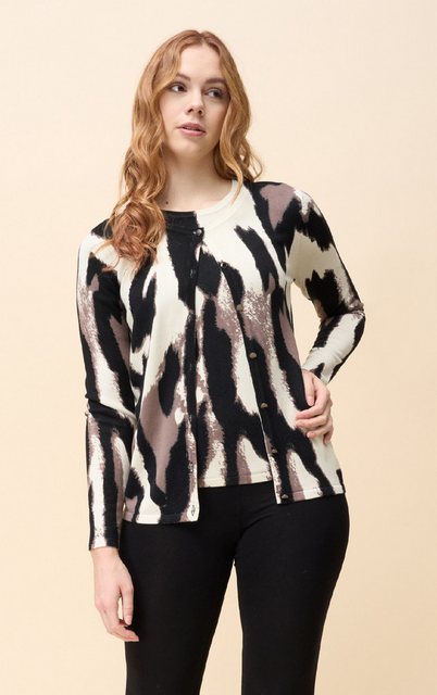 Passioni Cardigan Twinset im großflächigen abstrakten Animalprint günstig online kaufen