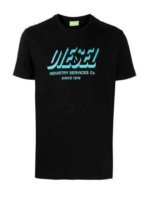 Diesel Rundhalsshirt Rundhals Logo Print Slim Fit Shirt Schwarz - T-DIEGOS- günstig online kaufen