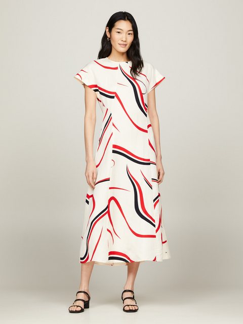 Tommy Hilfiger Midikleid "RIBBON F&F SS MIDI DRESS", mit Allover-Muster günstig online kaufen