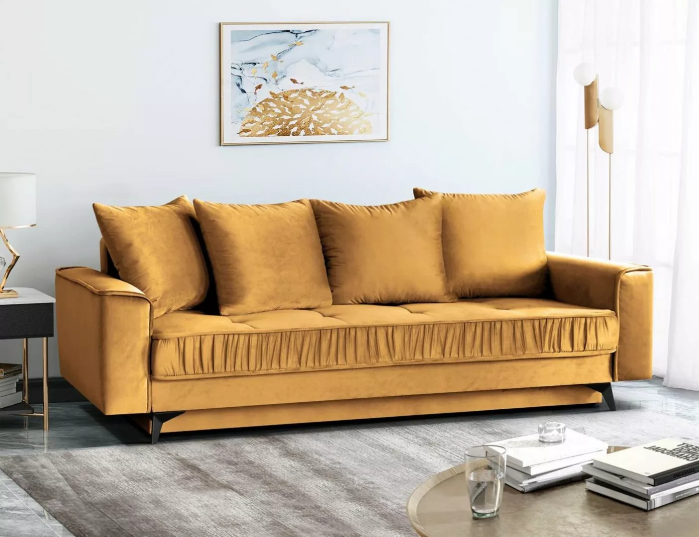 Beautysofa 3-Sitzer Monaco, Die Lieferung gilt für die Einbringung in die W günstig online kaufen