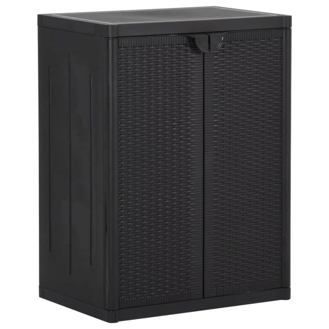 Gartenschrank Schwarz 65x45x88 Cm Pp Rattan günstig online kaufen