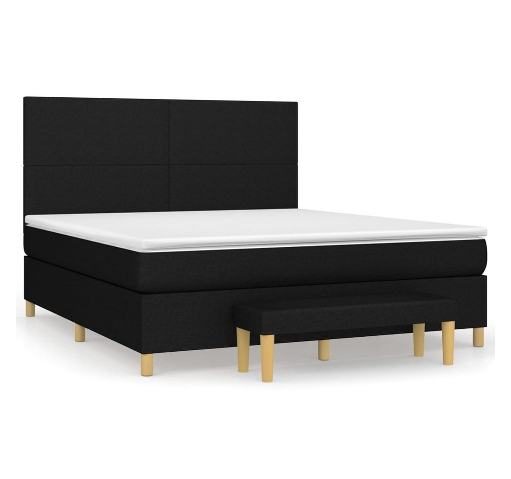 furnicato Bett Boxspringbett mit Matratze Schwarz 180x200 cm Stoff (1-tlg) günstig online kaufen