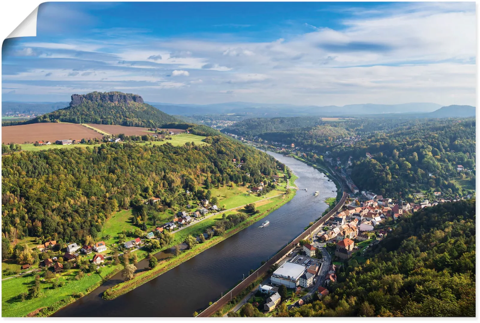 Artland Poster »Blick auf Elbe & die Sächsische Schweiz«, Berge & Alpenbild günstig online kaufen