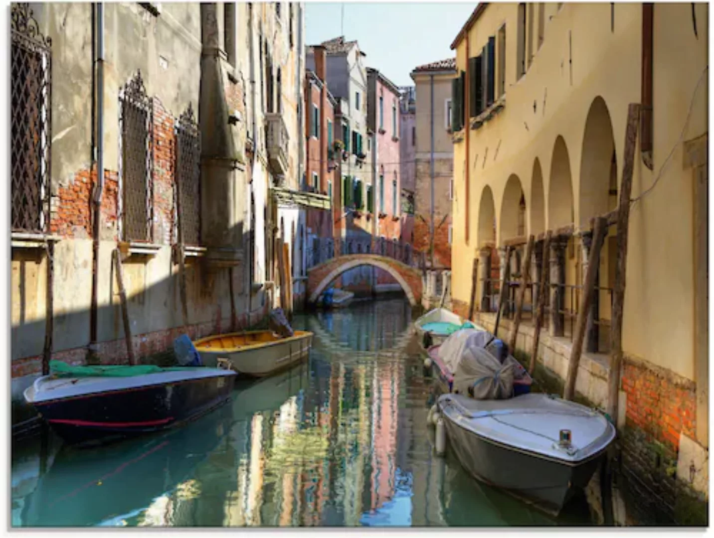 Artland Glasbild »Boote auf Kanal in Venedig«, Italien, (1 St.), in verschi günstig online kaufen