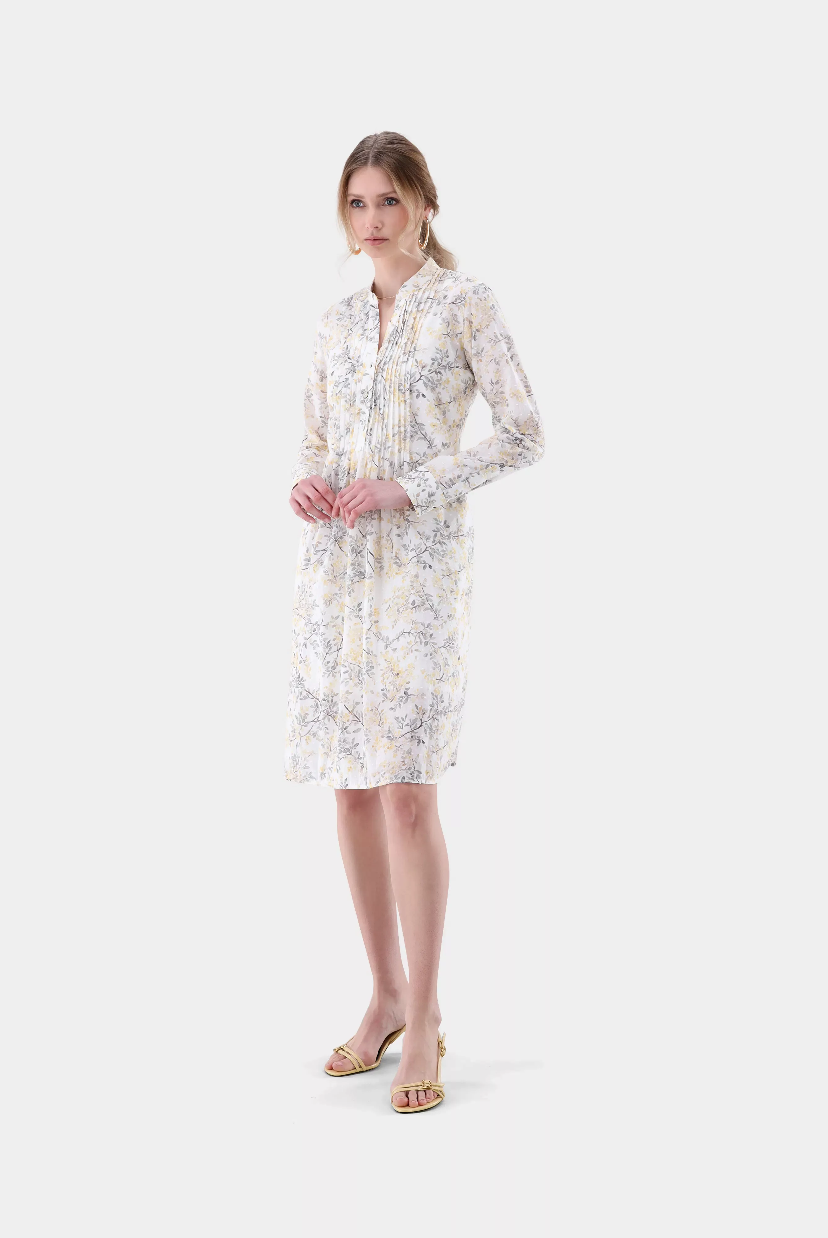 Kleid aus Baumwoll-Plumetis mit Blumenmuster günstig online kaufen