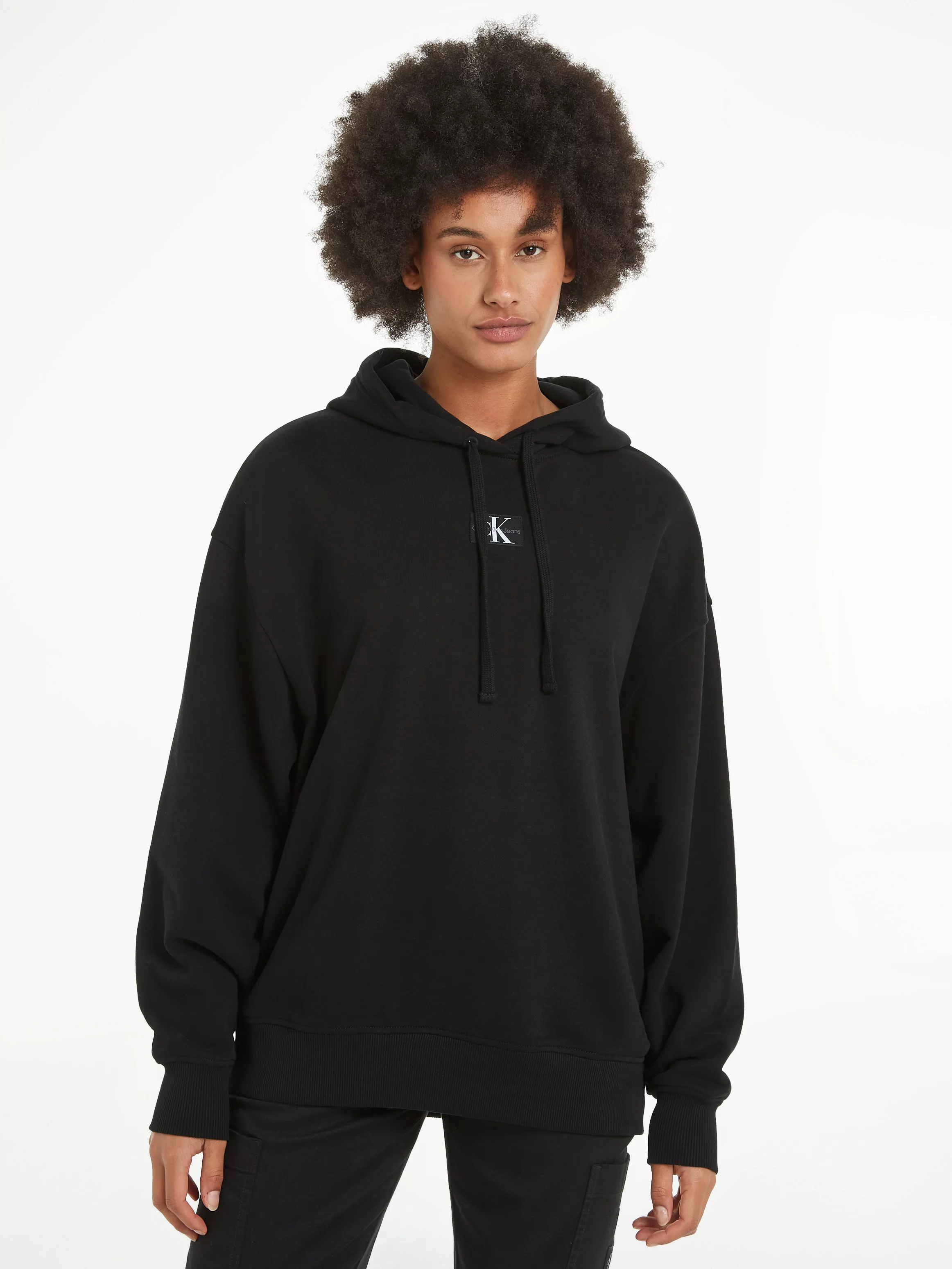 Calvin Klein Jeans Longsweatshirt WOVEN LABEL OVERSIZED HOODIE mit Logopatc günstig online kaufen