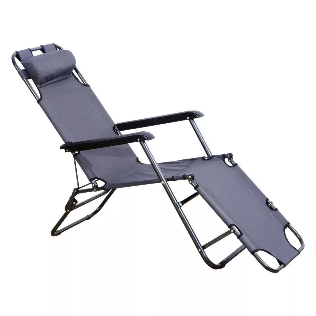 Outsunny Relaxliege grau Metall B/H/L: ca. 60x29x178 cm günstig online kaufen