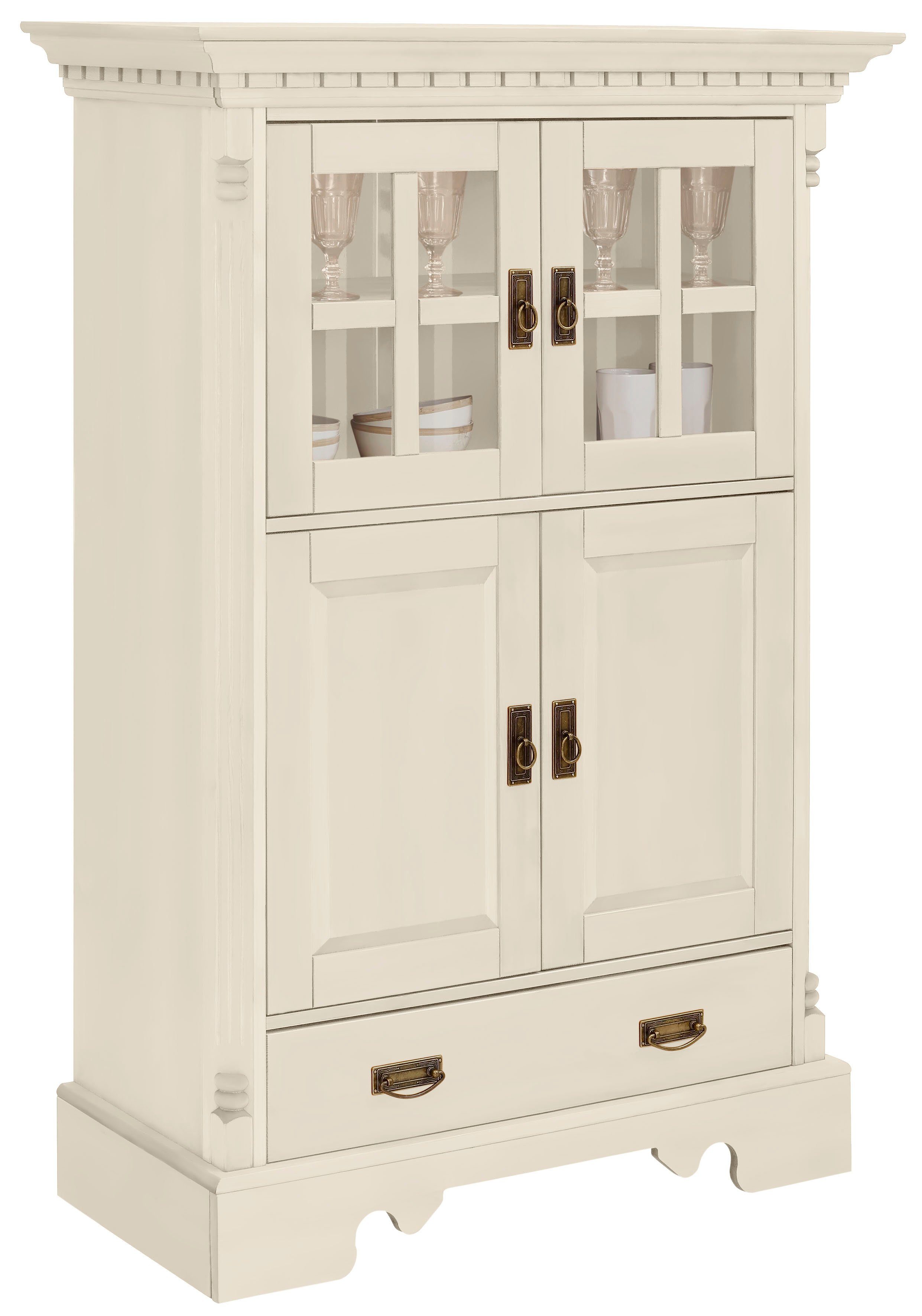 Home affaire Highboard "Milan", Vitrine, Breite 102 cm, Massivholz, FSC-zer günstig online kaufen