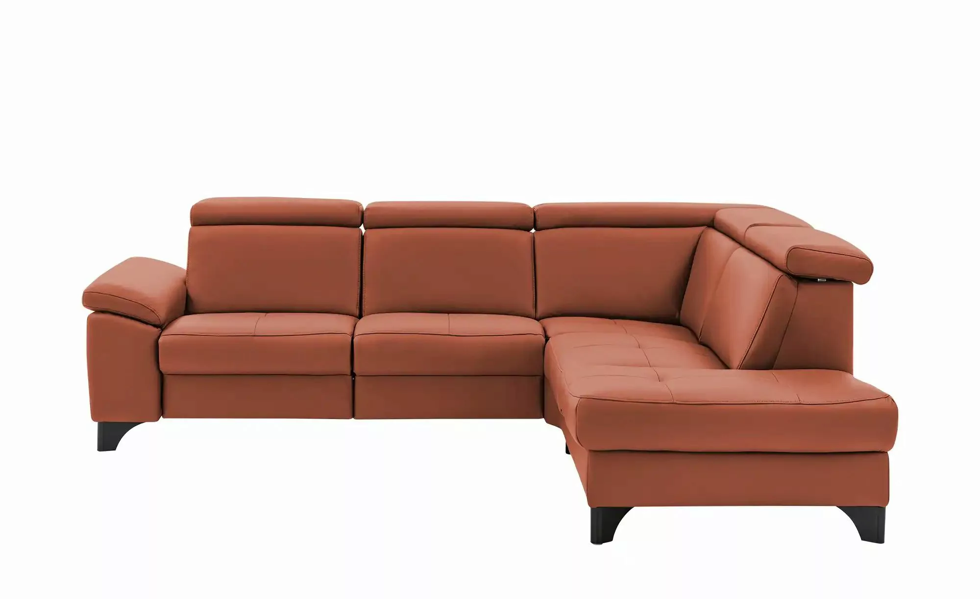 meinSofa Ecksofa Echtleder Linda ¦ rot ¦ Maße (cm): B: 261 H: 80 T: 209.0 P günstig online kaufen