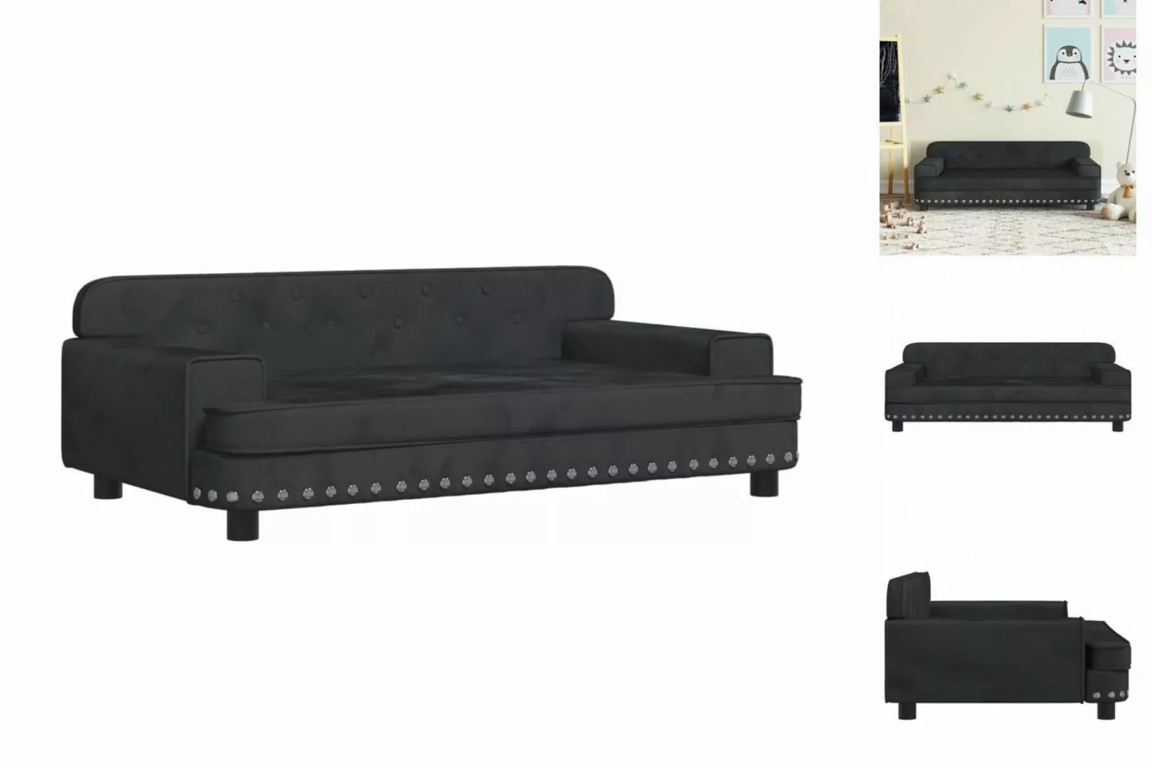 vidaXL Kindersofa Kindersofa Schwarz 90x53x30 cm Samt Kindercouch Kindermöb günstig online kaufen