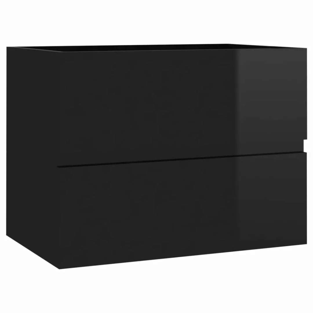 Waschbeckenunterschrank Hochglanz-schwarz 60x38,5x45 Spanplatte günstig online kaufen