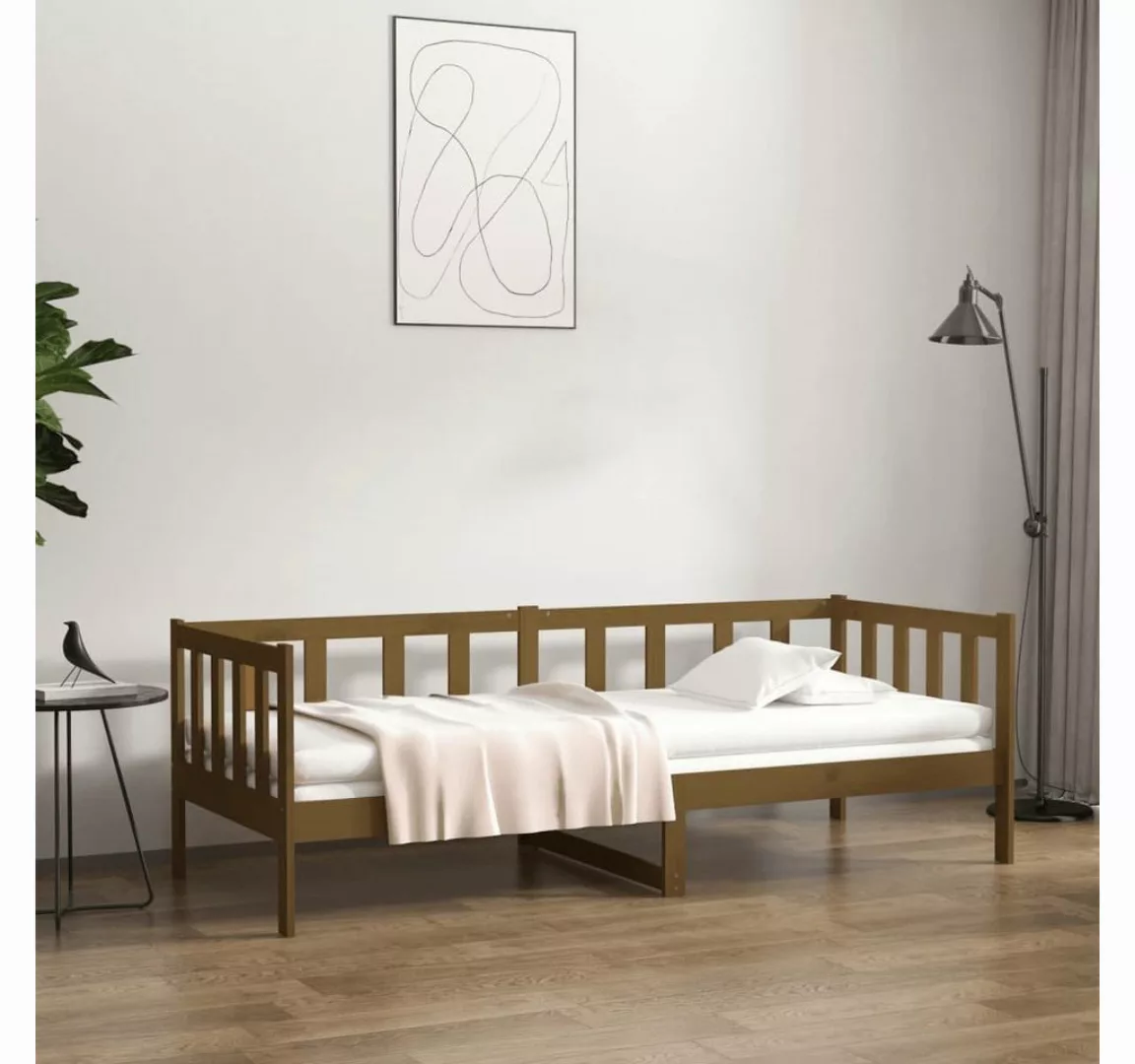 vidaXL Bett Tagesbett Honigbraun 90x190 cm Massivholz Kiefer günstig online kaufen